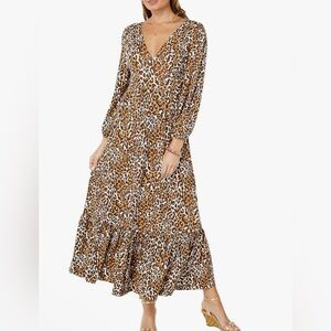 LILLY PULITZER Ivette Leopard Maxi Dress EUC